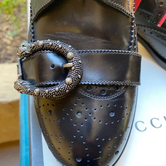 GUCCI QUEERCORE Medallion Wingtip Oxford Brogues496266 G9.5=US10